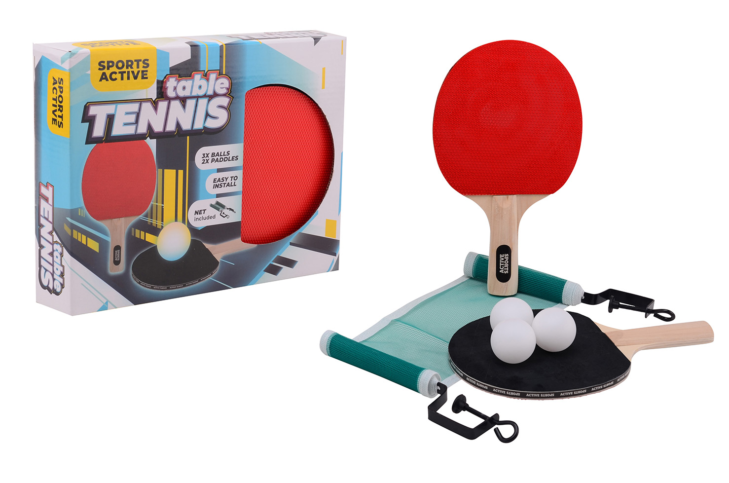 Sports Active Tabletennisset with 3 balls and 1 nett