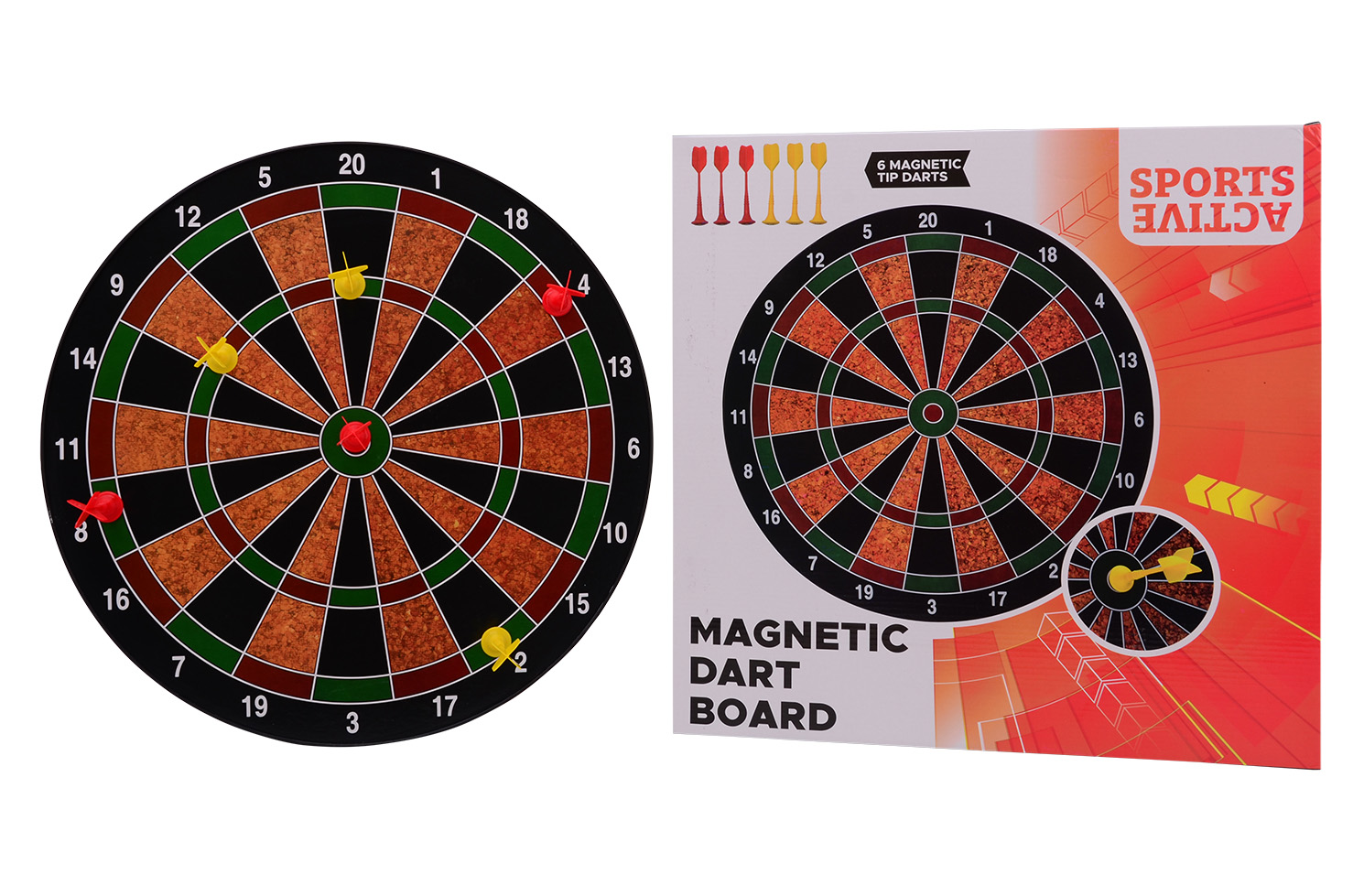 Sports Active magnetic dartboard with 6 darts