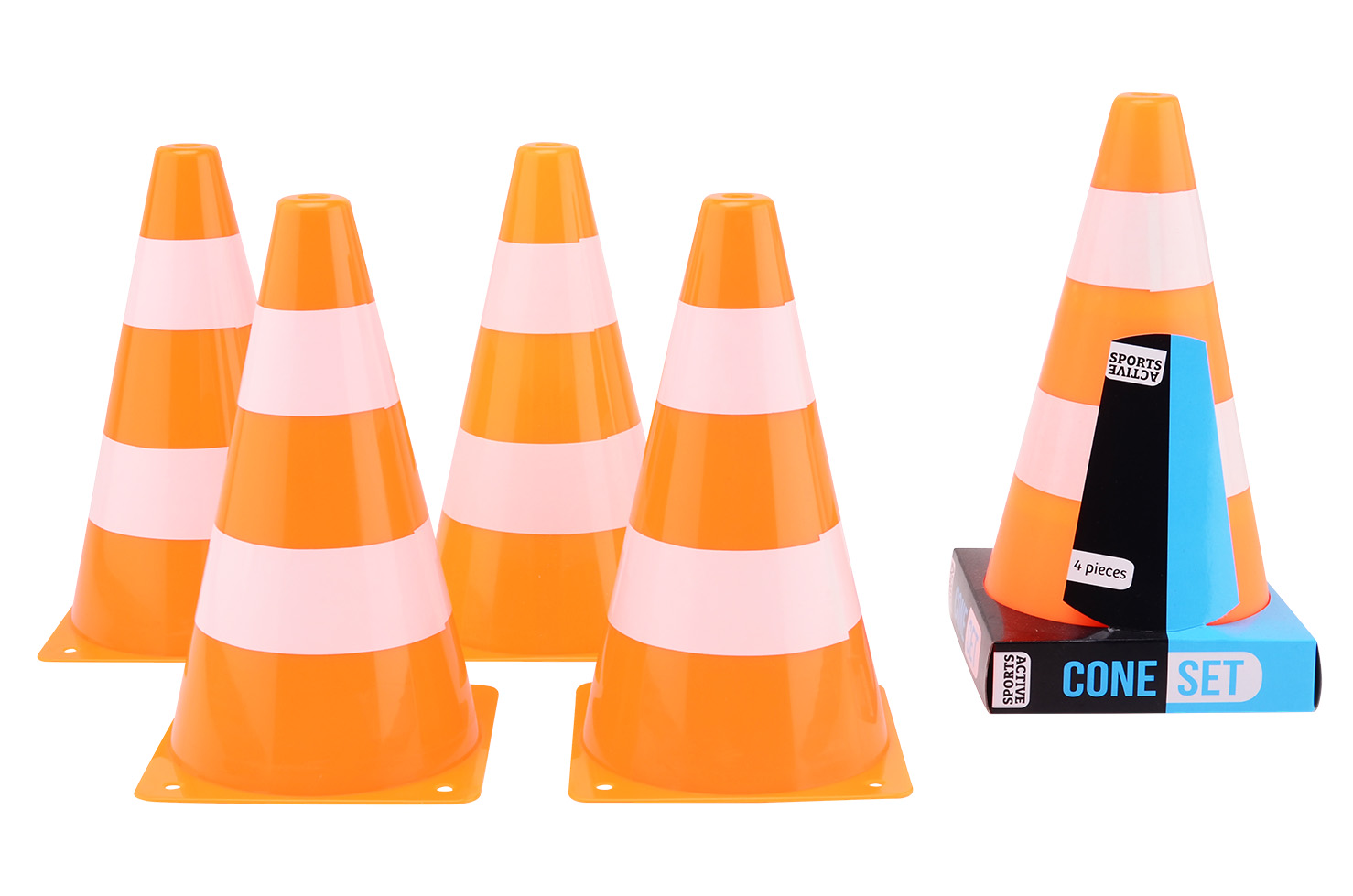 Sports Active 4 cones with stripe