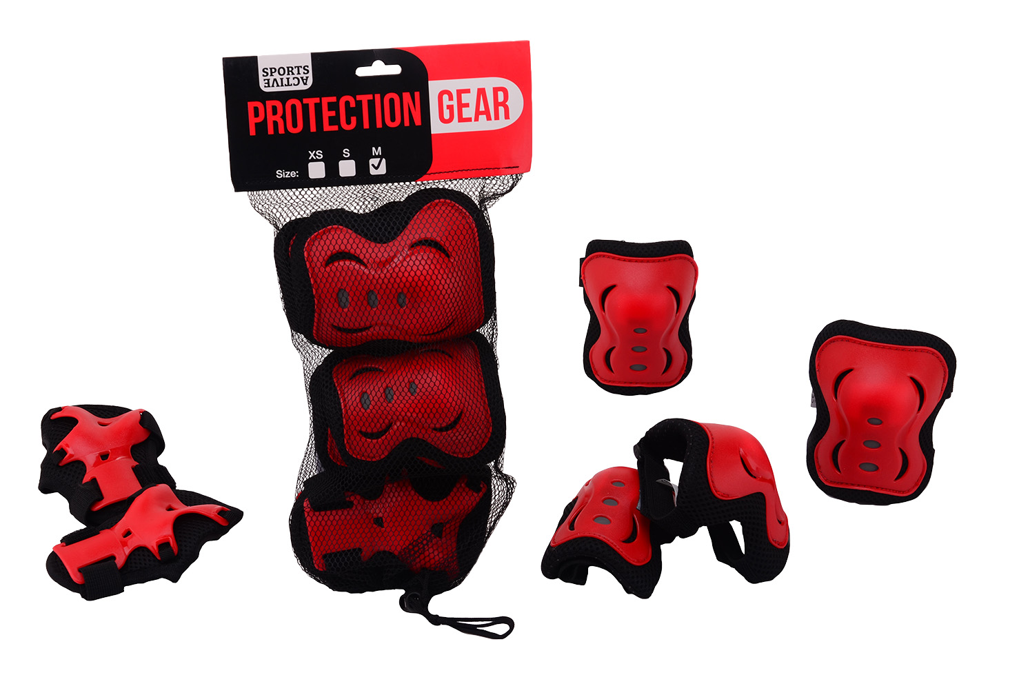 Protectiongear red/black, 4x XS, S, M