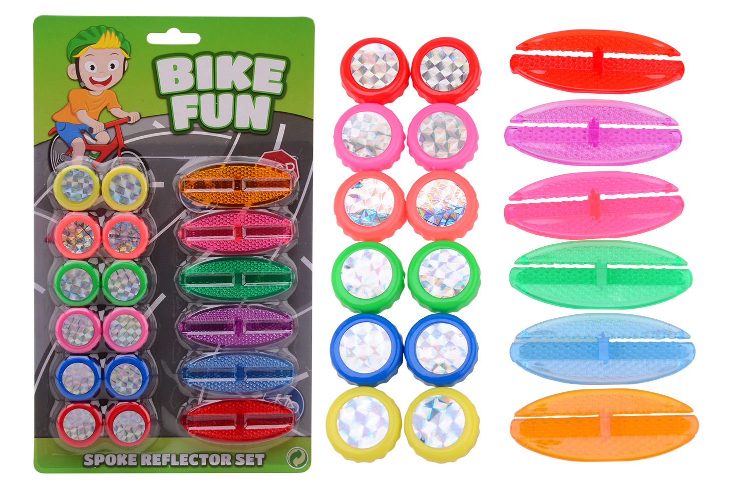Bike Fun Fahrradspeichen-Reflektoren 18-teilig