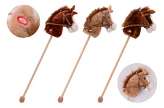 Stokpaard met geluid, 3 kleuren assorti
