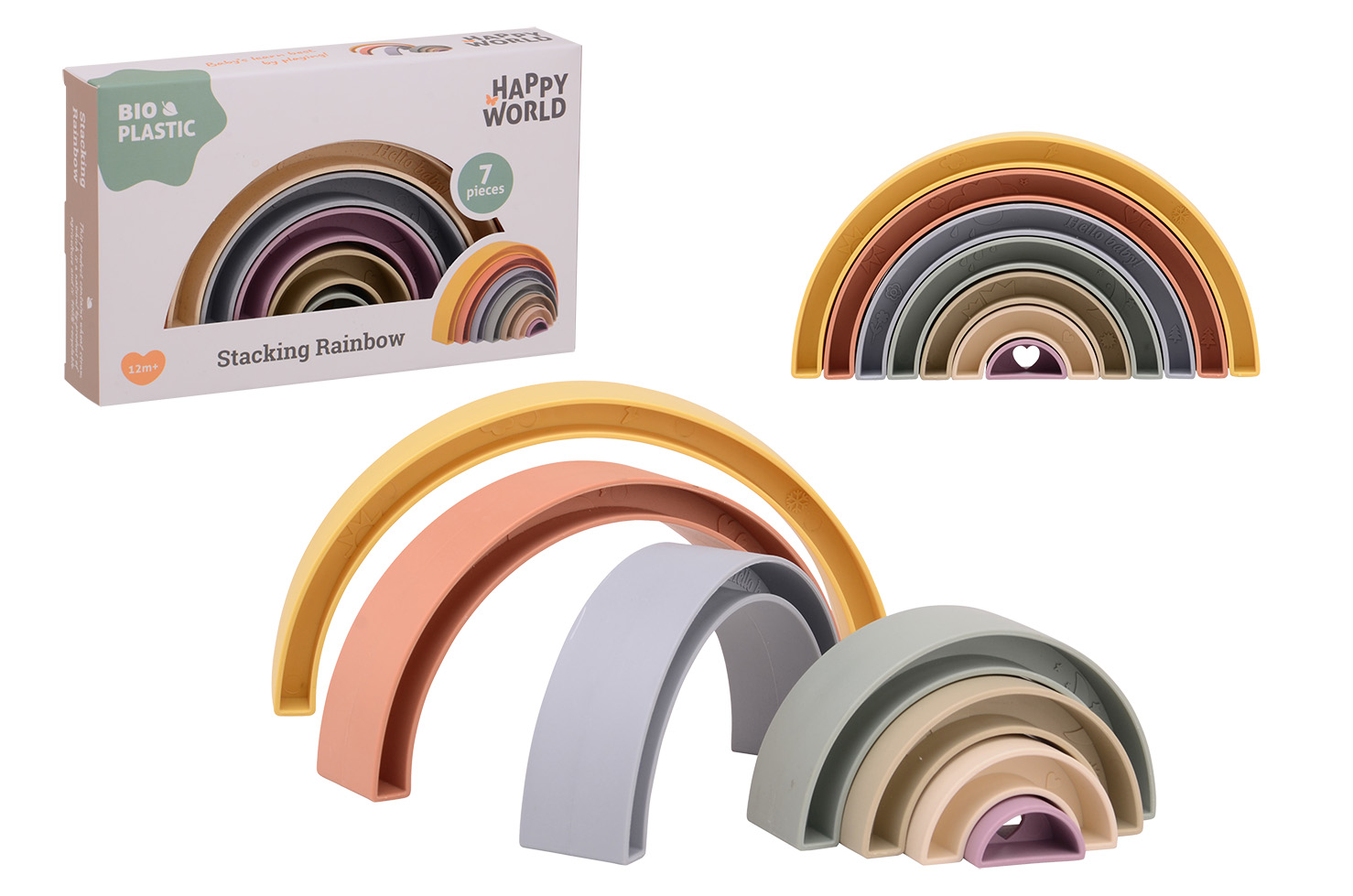 Happy World bio plastic stacking rainbow