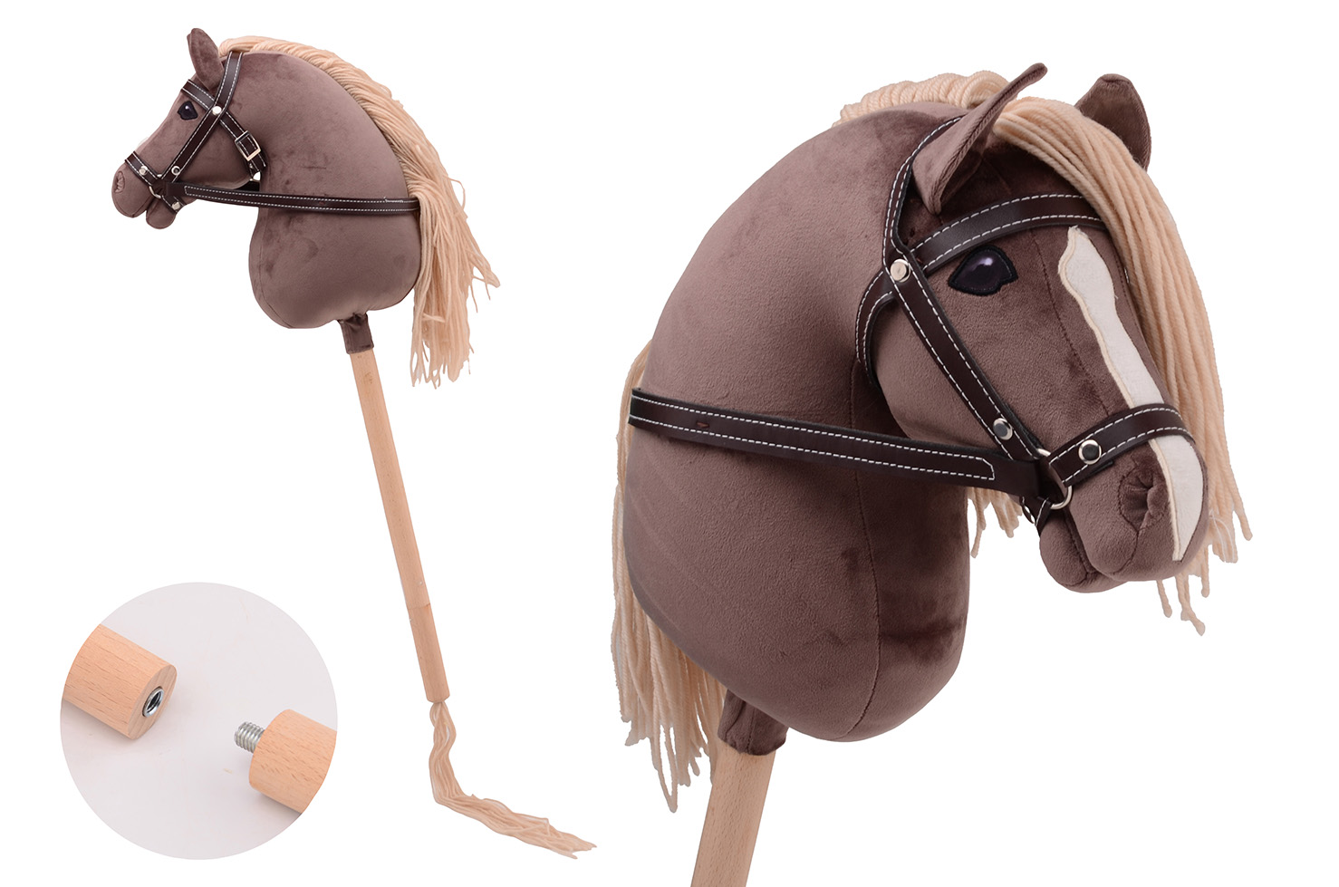 Holly Horse - Hobby horse deluxe with short stick, approx. 8