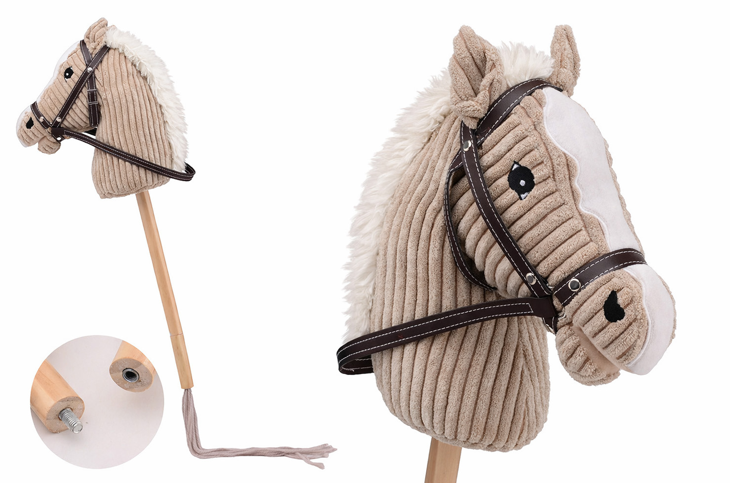 Holly Horse - Hobby horse with sound and short stick, approx