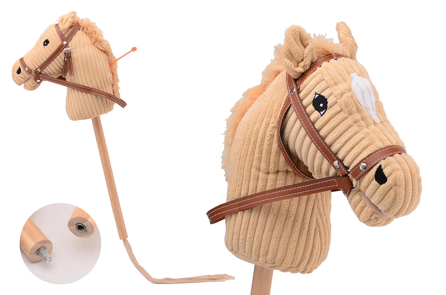 Holly Horse - Hobby horse with sound and short stick, approx