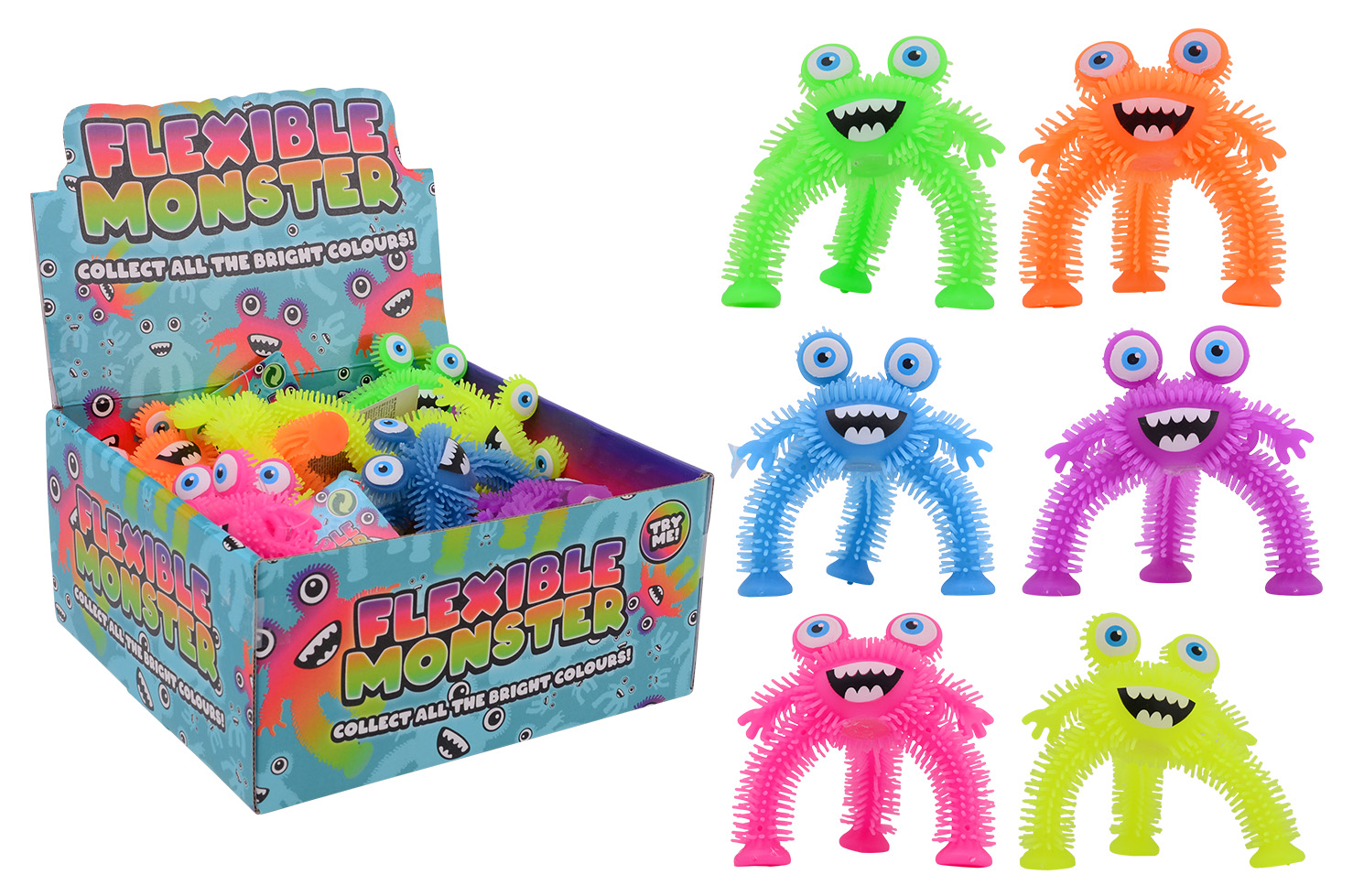 Three leg double eye monster in display, 6 assorted