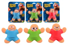 Squishy stress figure with shirt, 3 assorted