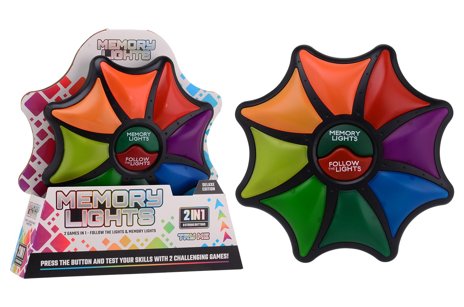 Memory & Follow me game Star with light and sound 2in1
