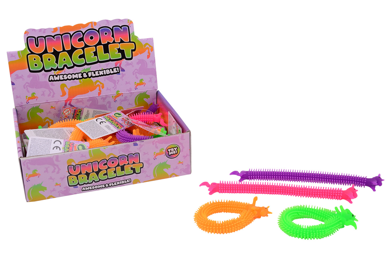 Einhorn Armband im Display, 6 sortiert