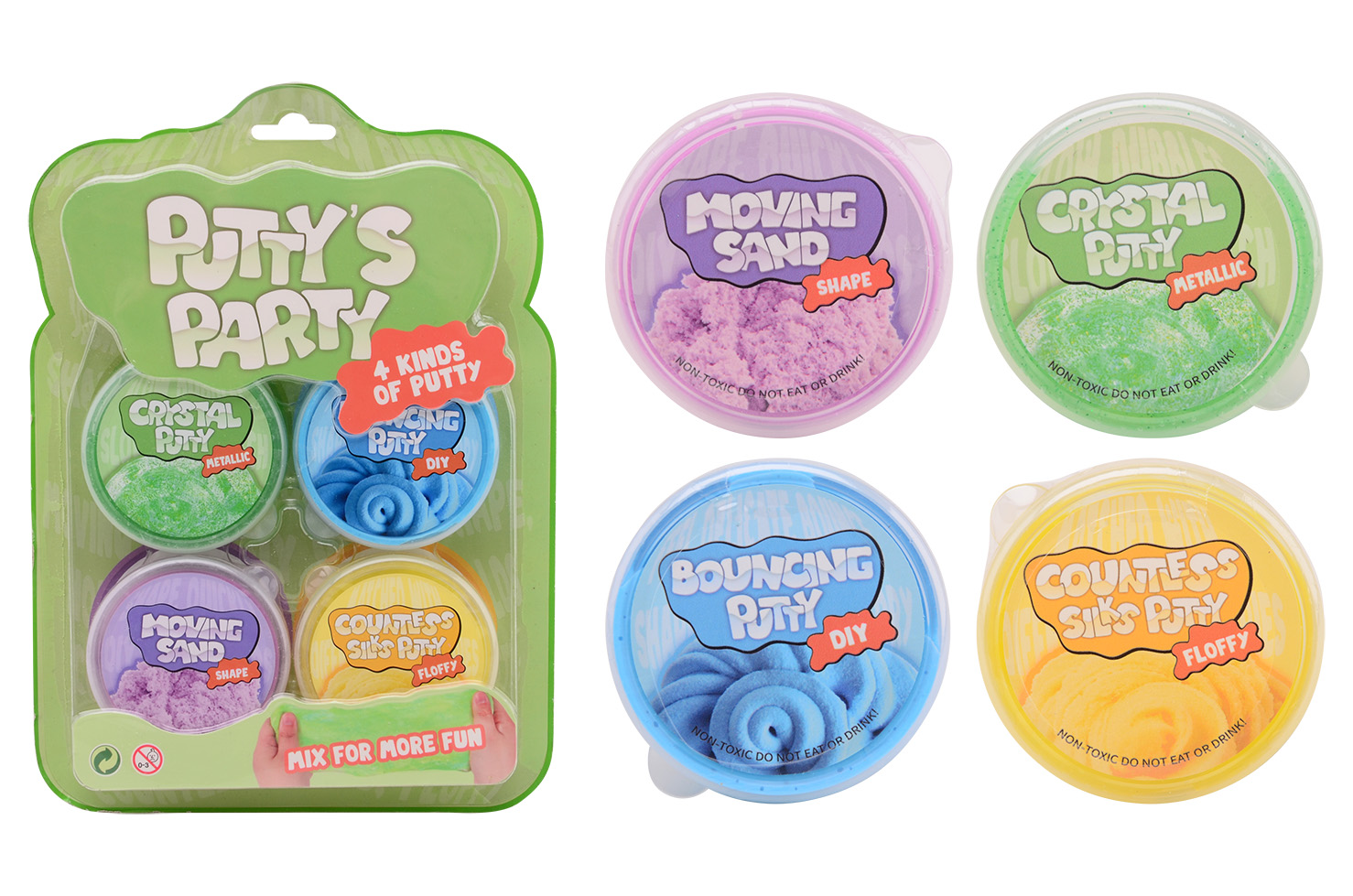 Putty's Party, 4 pcs on blistercard