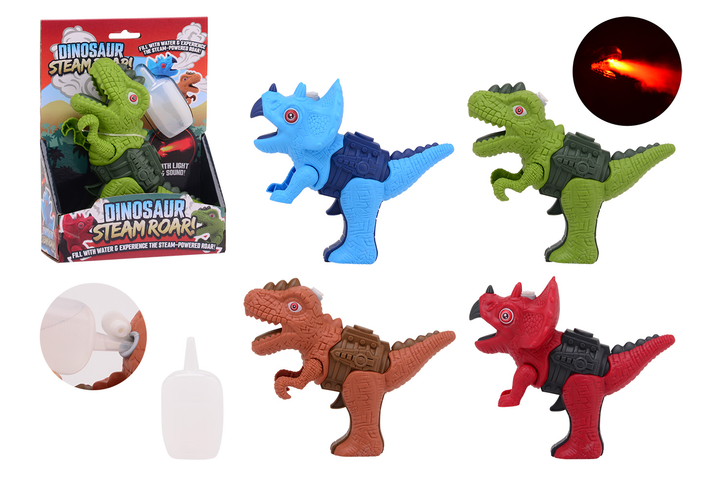 Dino steam blaster, 2 assorted