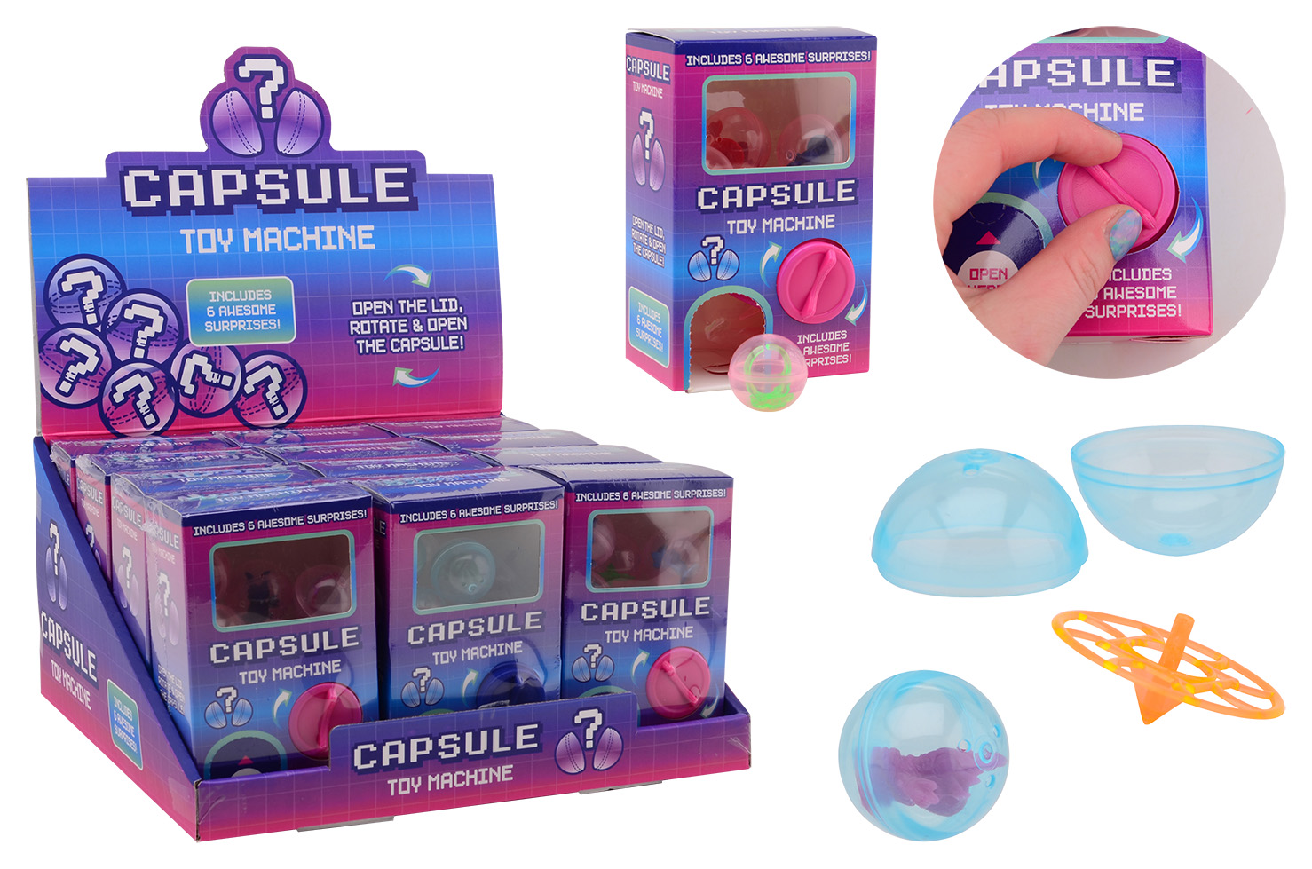 Vending machine with turntable, including 6 surprises