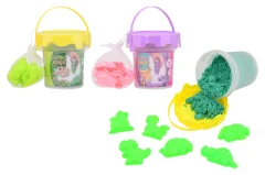 Magic sand in bucket with 6 accessories, 2 assorted