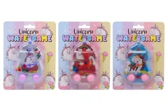 Watergame balancing unicorn on card, 3 assorted