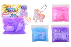 Slime with unicorns in resealable bag, 3 assorted