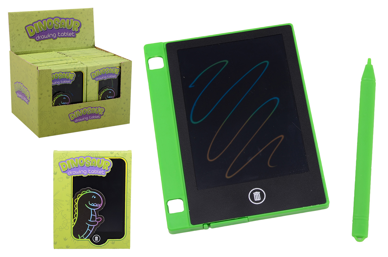 Rainbow dino drawing tablet, pocket edition