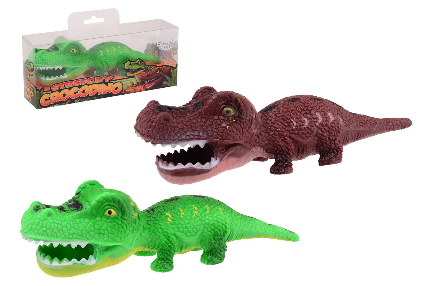 Stretch crocodile / dino in transparent box