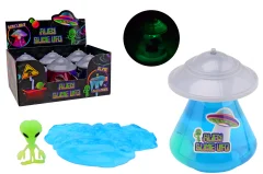Ufo slijm met licht en glow in the dark alien, 3 assorti