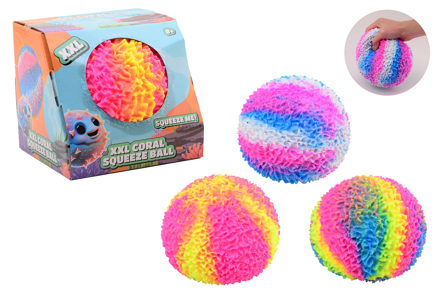 XXL Coral squeeze ball in box