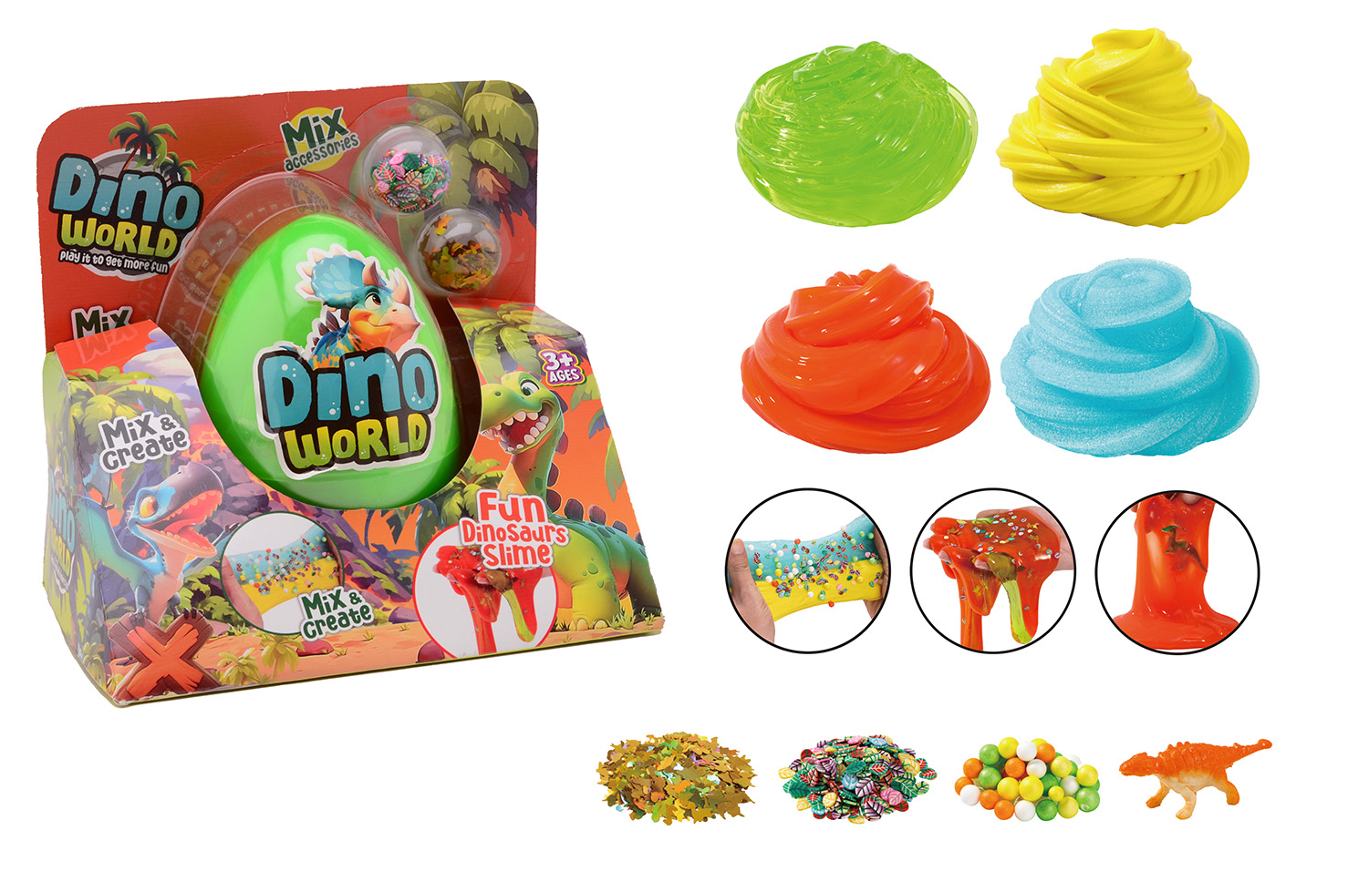 Dino World - Mega slime egg with accessories in box