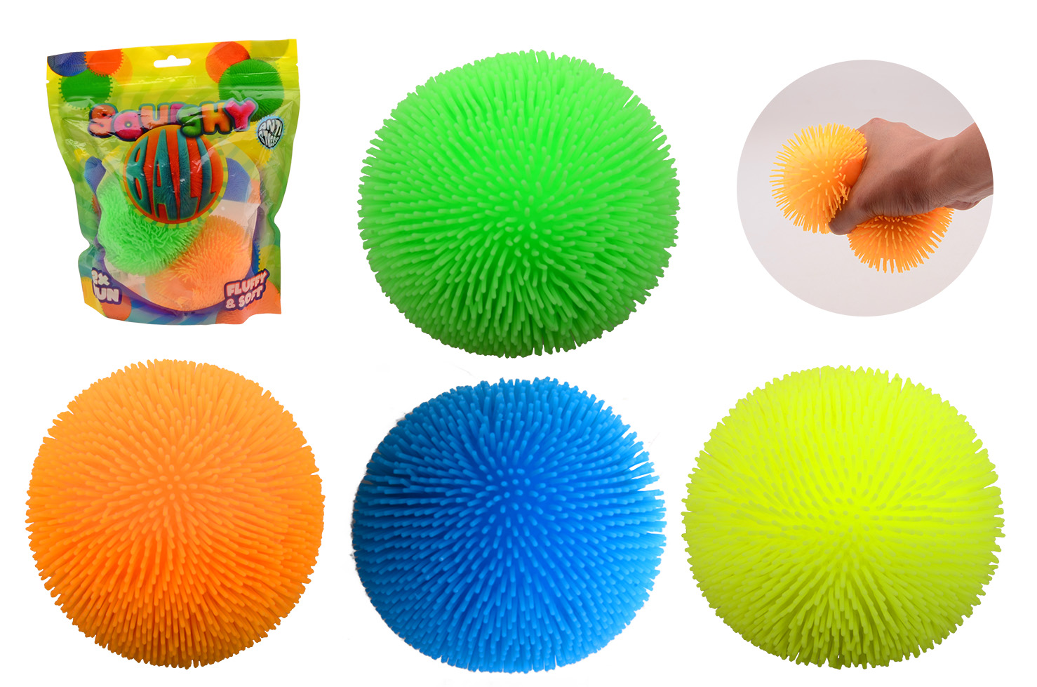 Fluffy puffy duo-pack in bag, 10 cm