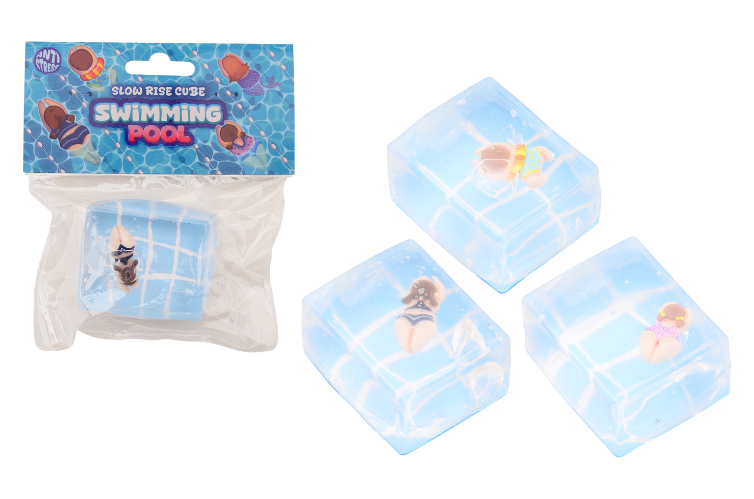 Slowrise swimming pool cube in bag, 4 assorted