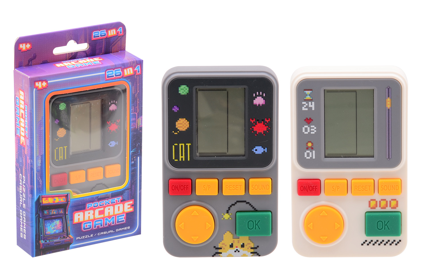 Retro brick game in box, 2 assorted