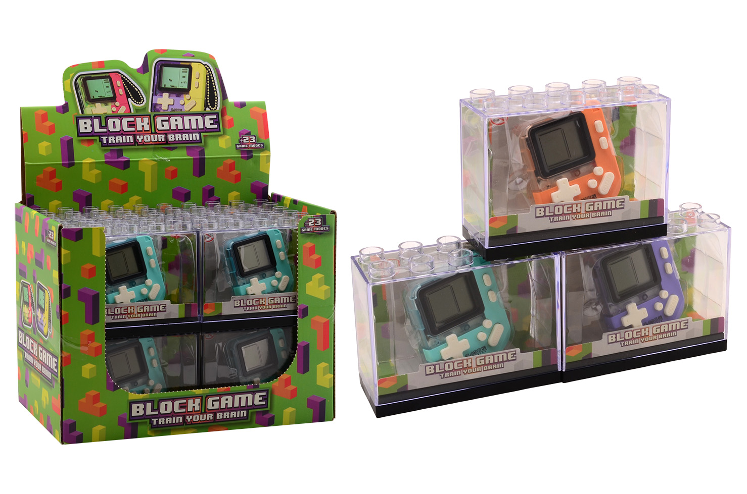 Block game console in display, 3 assorted