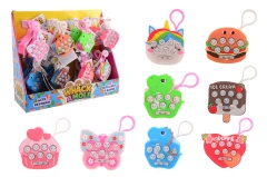 Mole whacking game with keychain, 4 assorted