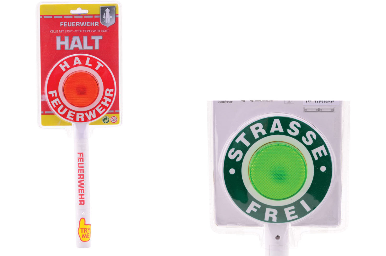 Stop control sign with light Fire (German version)