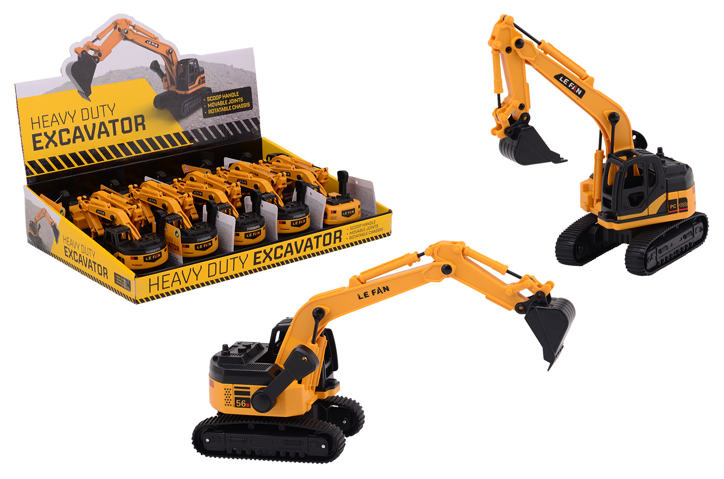 Excavator in display, 2 assorted
