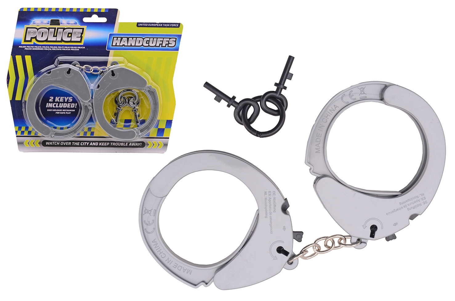 Plastic handcuffs on card