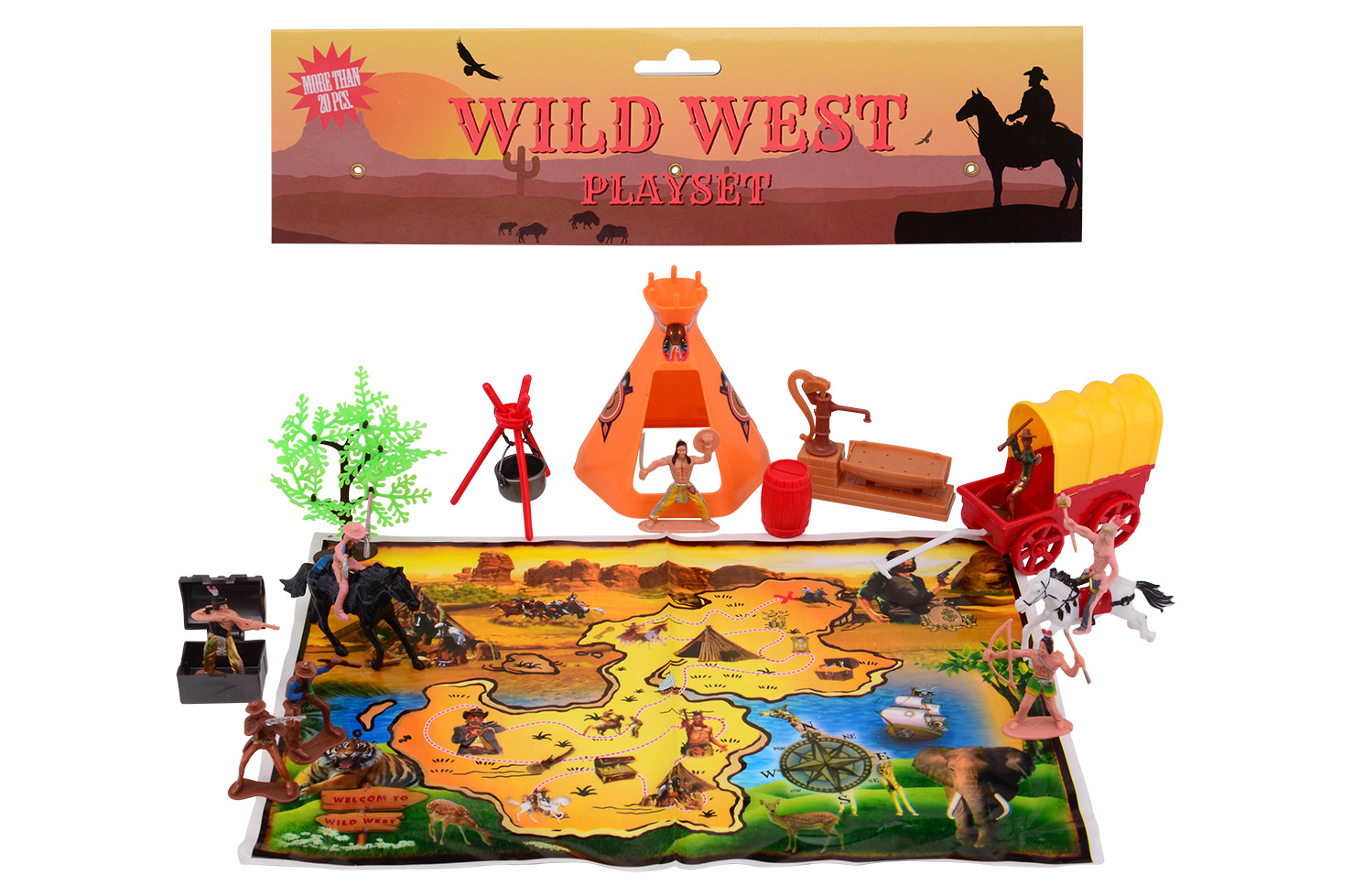 Wild west playset ± 20 pieces