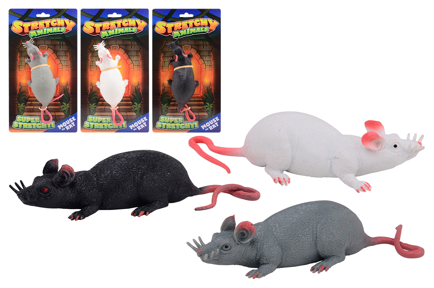 Animal World rat, stretch, 3 assorted