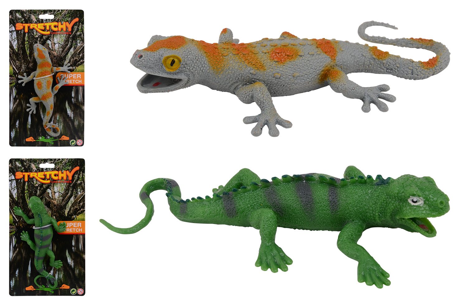 Animal World lizzard / crocodile, stretch, 2 assorted