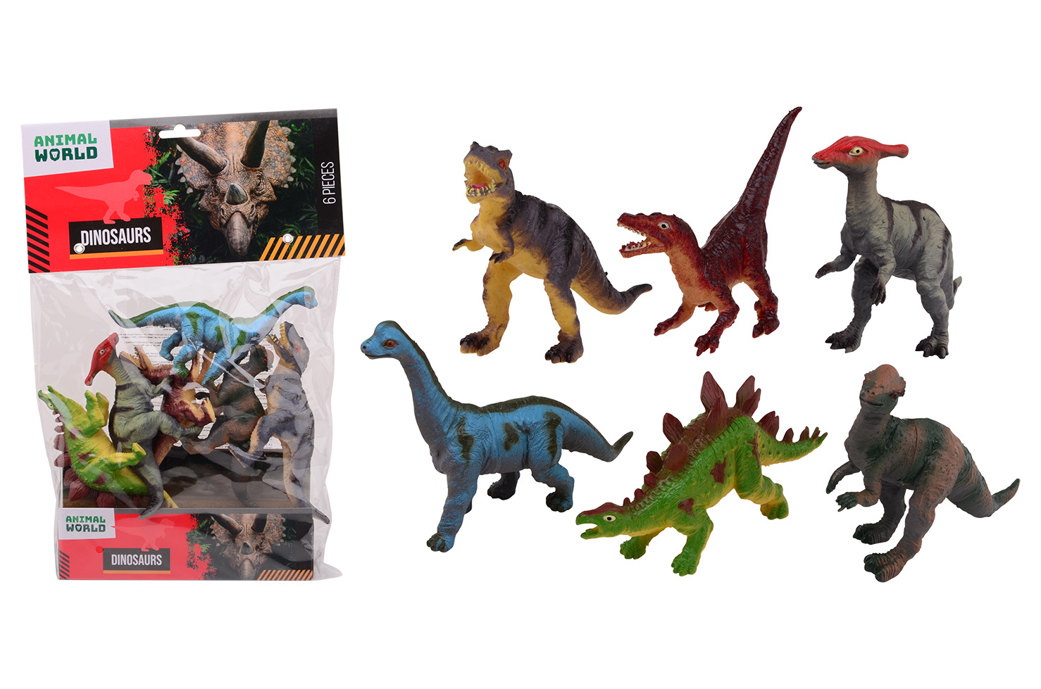 Animal World dinosaurs 6 in bag