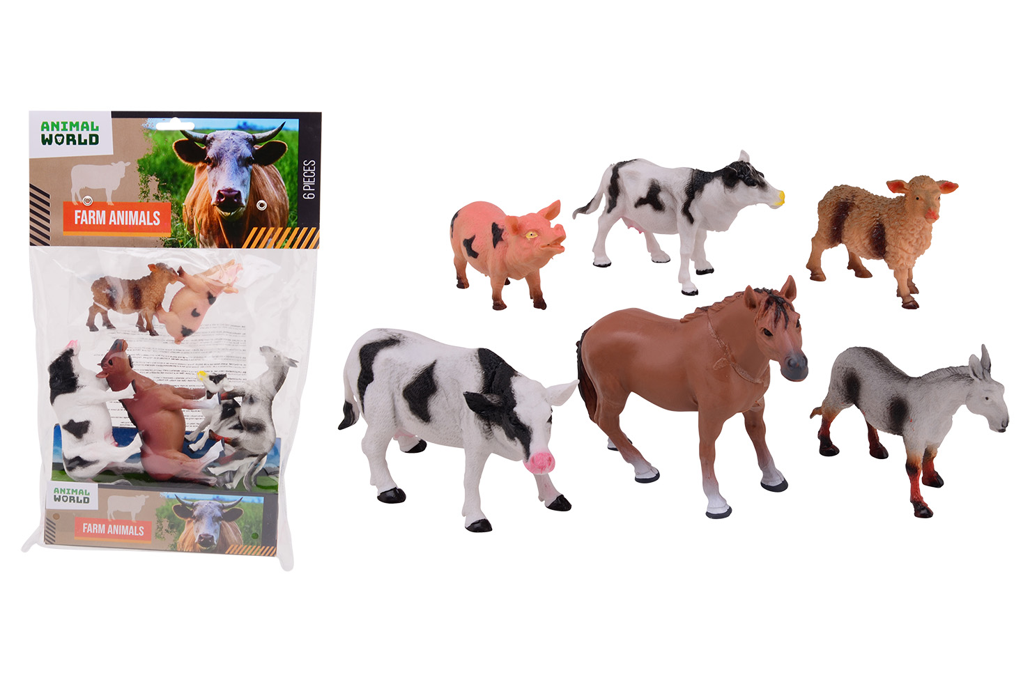 Animal World farm animals 6 pieces in bag