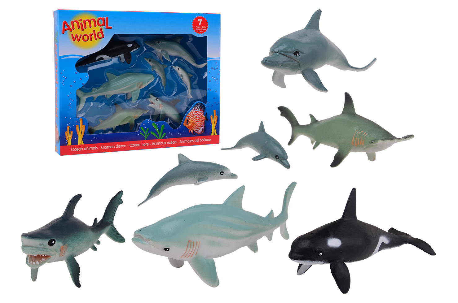 Animal World ocean animals assortment in box