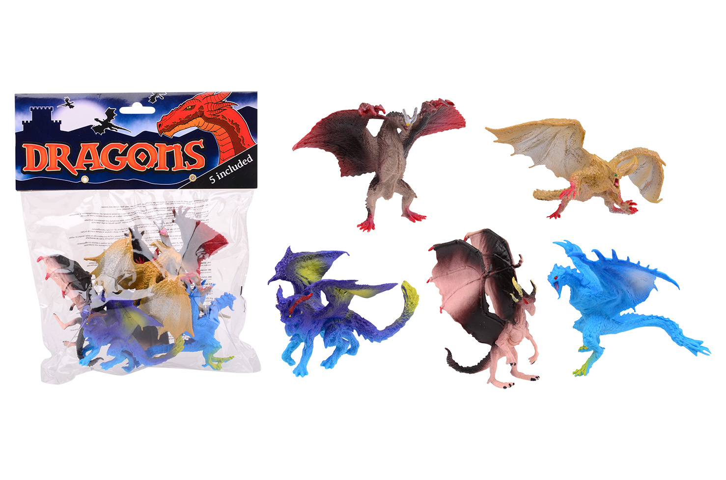 Draken in zak, 5 stuks