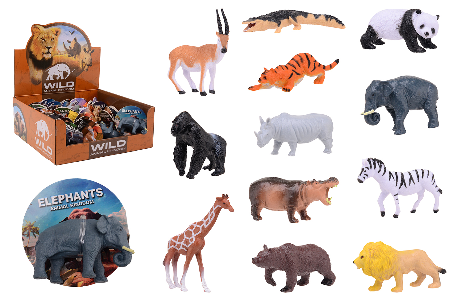 Animal World wilde dieren in display, 12 assorti
