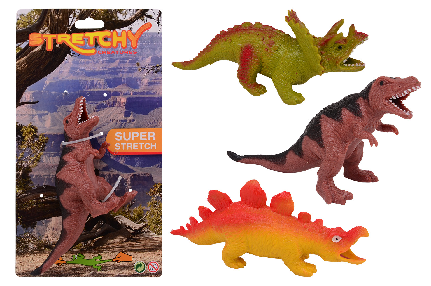 Animal World Dinosaur, stretch, 3 assorted