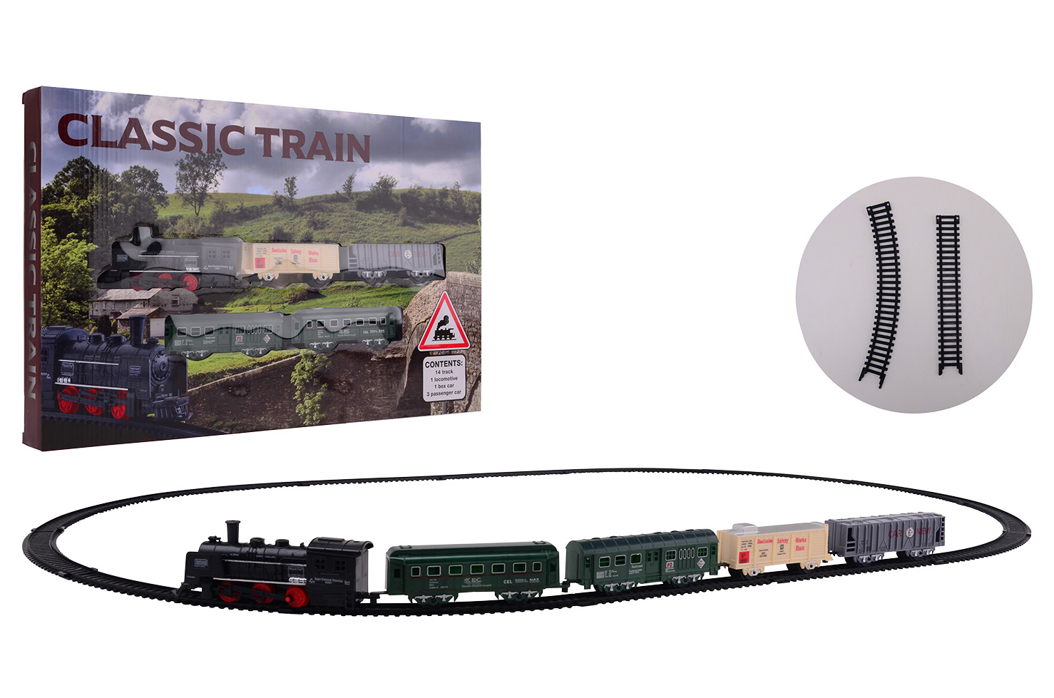 Locomotive playset, 19 pieces in box