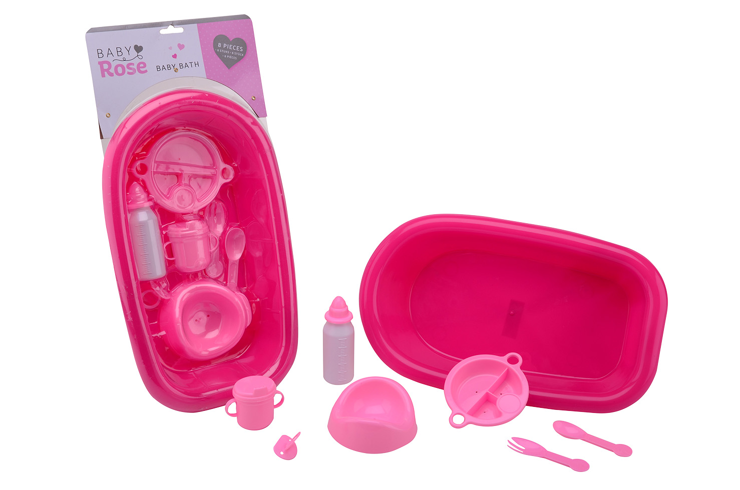 Baby Rose Babybath with accessories, 8 pieces