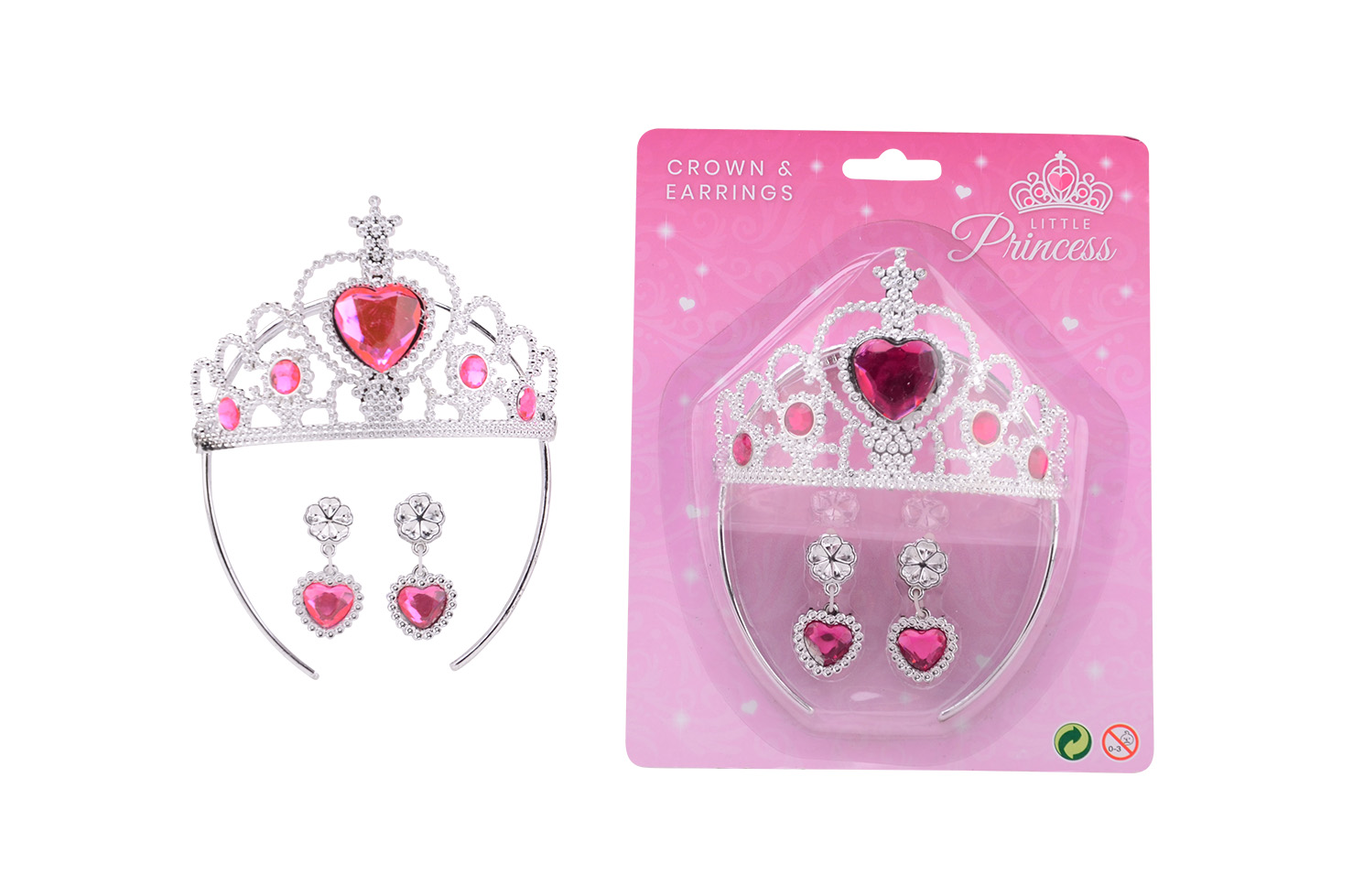 Princess Secret crown and earrings on card