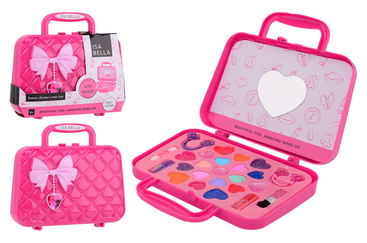 Isabella make-up case with mirror, 25 pieces