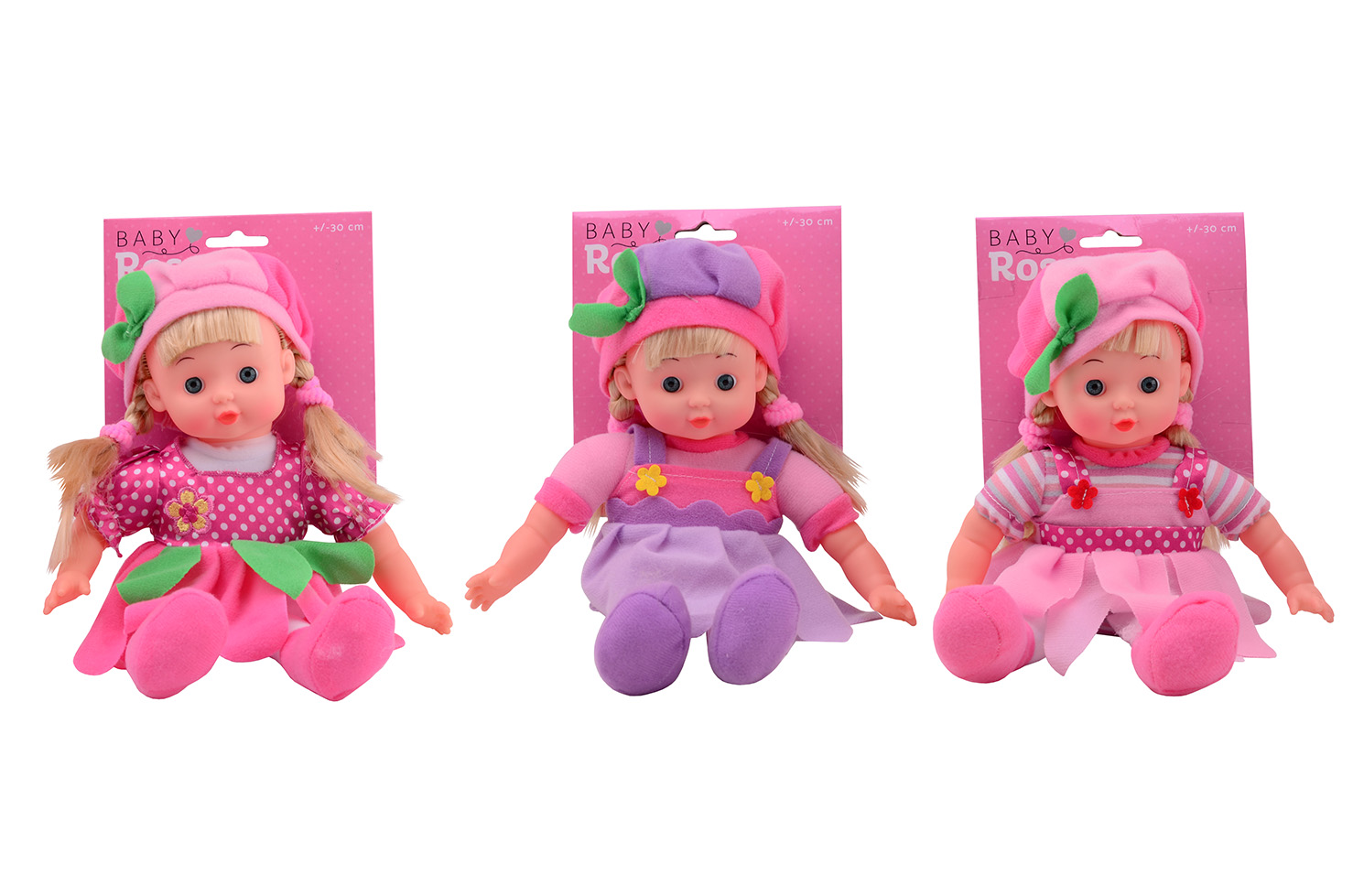Baby Rose doll on card 3 assorted