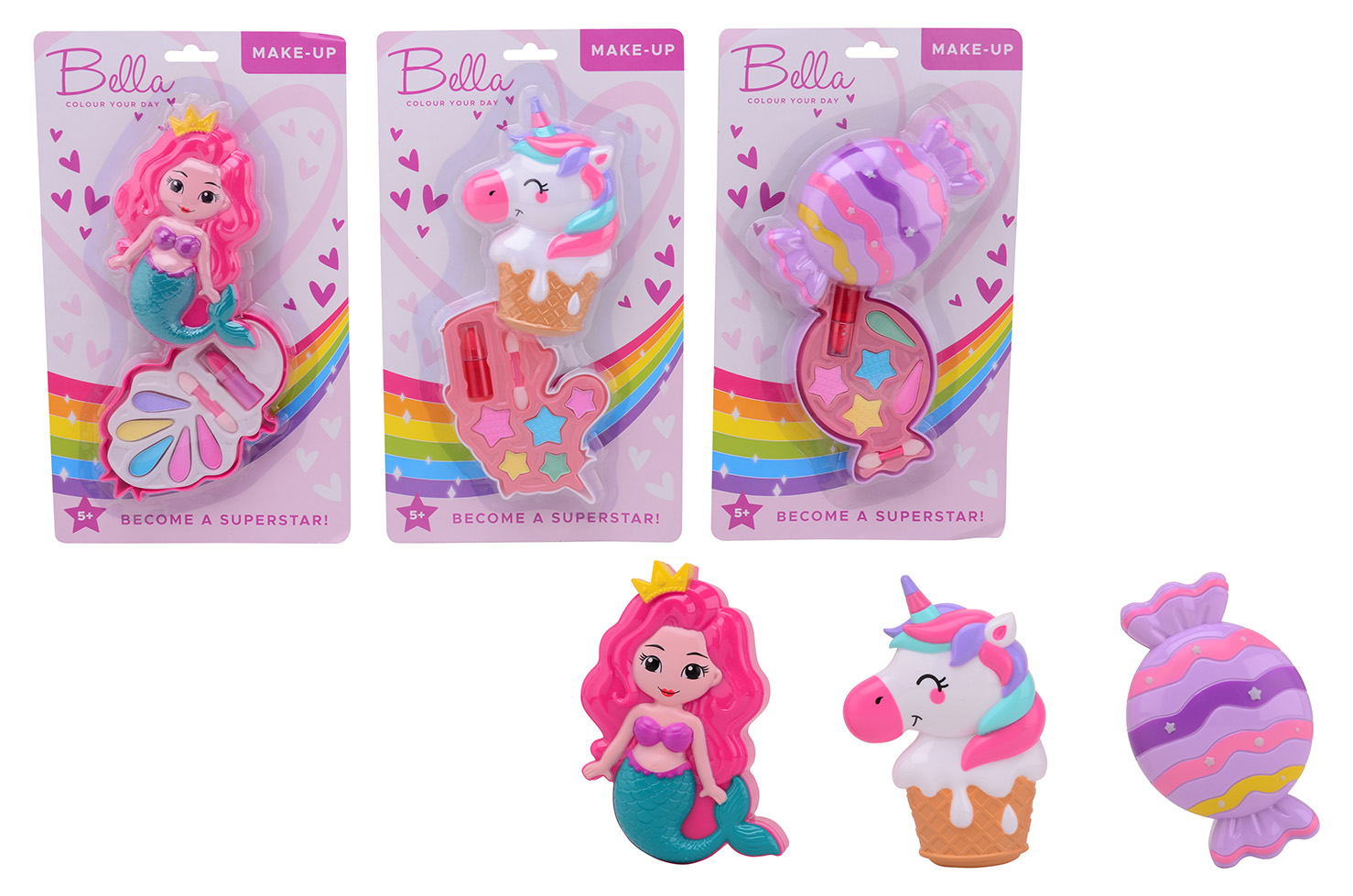 Bella make-up on card, 3 assorted