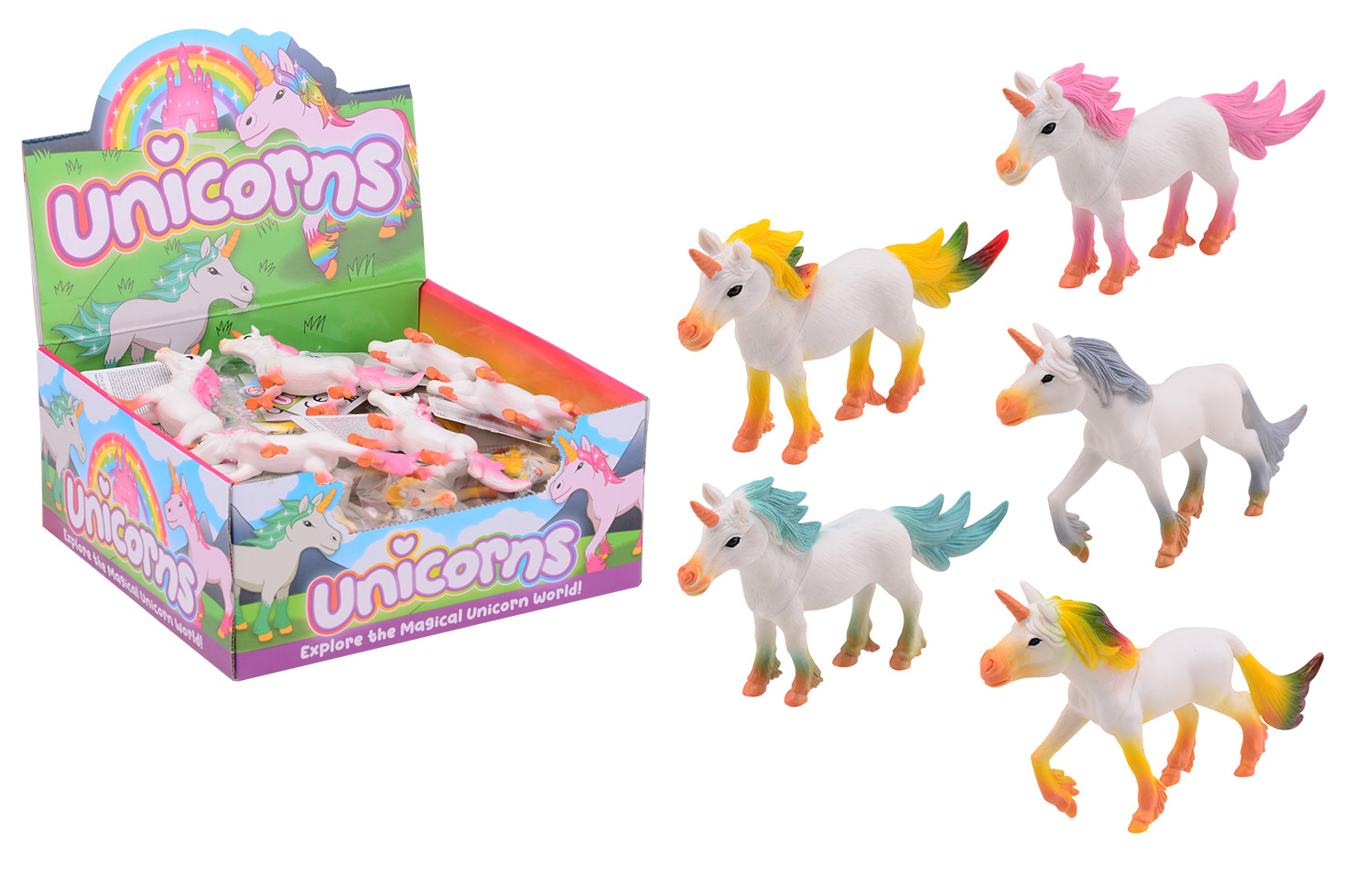 Tierwelt Einhörner im Display ± 13cm