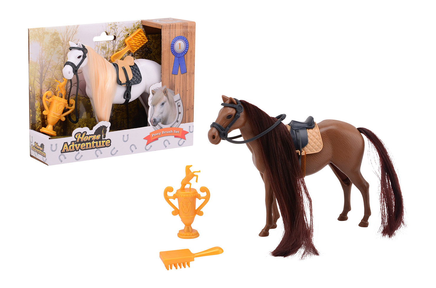 Brushing horse play set, 2 assorted